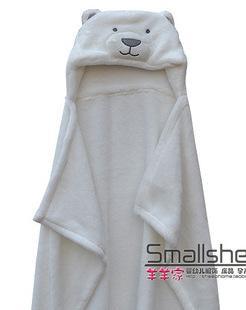 cute Animal shape baby hooded bathrobe towel baby receiving fleece blankets neonatal hold to be Children kids infant bathing-White bear-JadeMoghul Inc.