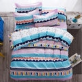 Cute cartoon lattice star cloud Creativity British style 4pcs/3pcs Duvet Cover Sets Soft Polyester Bed Linen Flat Bed Sheet-19-Full Cover 150x200cm-JadeMoghul Inc.