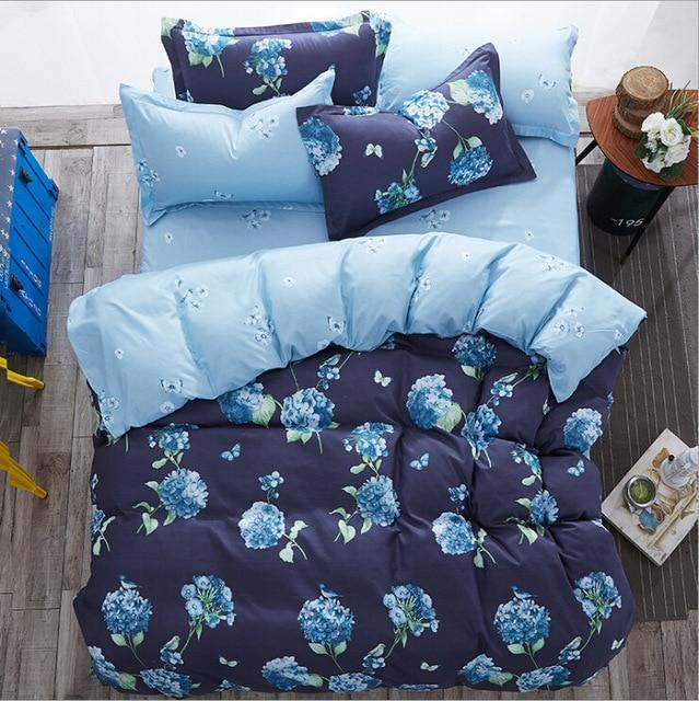 Cute cartoon lattice star cloud Creativity British style 4pcs/3pcs Duvet Cover Sets Soft Polyester Bed Linen Flat Bed Sheet-26-Full Cover 150x200cm-JadeMoghul Inc.