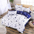 Cute cartoon lattice star cloud Creativity British style 4pcs/3pcs Duvet Cover Sets Soft Polyester Bed Linen Flat Bed Sheet-8-Full Cover 150x200cm-JadeMoghul Inc.