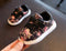 Cute Girl Floral Sneakers With Velcro Closure-black-3-JadeMoghul Inc.