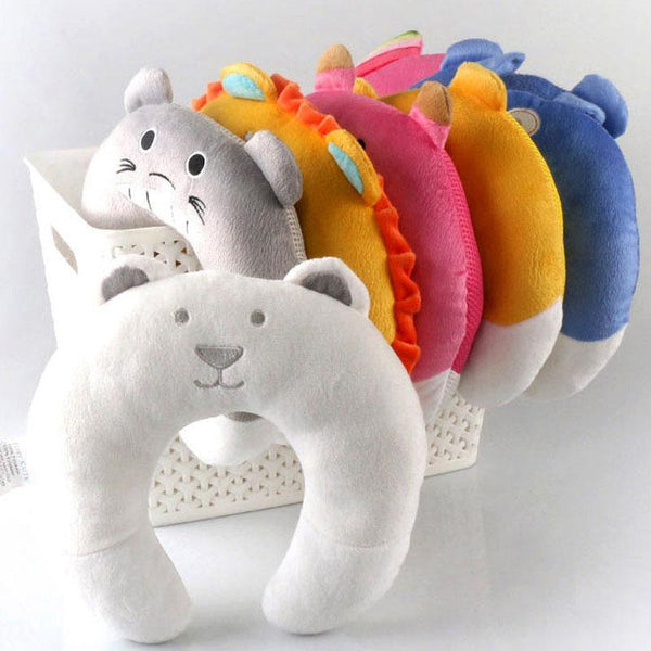 Cute Neck Baby Pillow Children Car Headrest Pillow Suit Baby Pillow infant Cartoon Travel Pillow Protection coussin nuque bebe-Pink-JadeMoghul Inc.