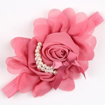 Cute Newborn Flower Headband Pearl Rose Flower Hair Accessories Stretchy HeadwearPhotographic props w-075-as picture 10-JadeMoghul Inc.