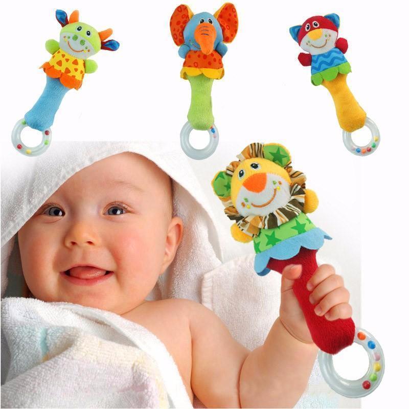 Cute Plush Animal Hand Bells Baby Toys Baby Rattle Ring Bell Toy Newborn Infant Early Educational Doll Gifts brinquedos-calf-JadeMoghul Inc.