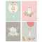 Cute Rabbit Balloon Poster Nursery Wall Art Canvas Print Cartoon Nordic Style Painting Picture Children Living Room Decoration