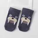 Cute Spring Autumn Baby Socks Newborn Cotton Baby Boys Girls Cute Toddler Asymmetry Anti-slip Socks for babies winter-grey sealion-JadeMoghul Inc.