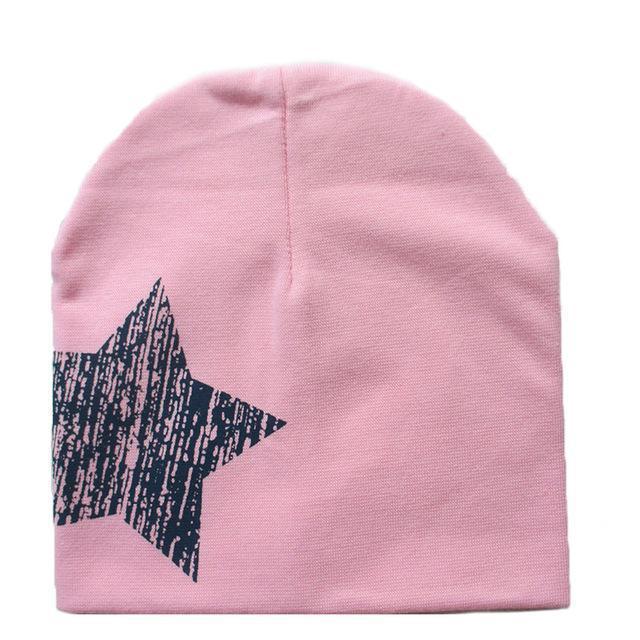 Cute Stars Printing Cap Kids Soft Cotton Baby Beanie Girl Boy Hat gorros bonnet enfant 1-4 year old children hats baby caps-pink-JadeMoghul Inc.