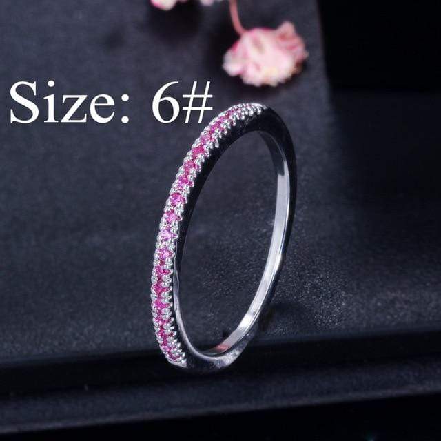 CWWZircons Stack Skinny Micro Pave CZ Fashion Women Engagement Wedding Bridal Party Cubic Zirconia Rings Sets Jewelry Gift R127 AExp