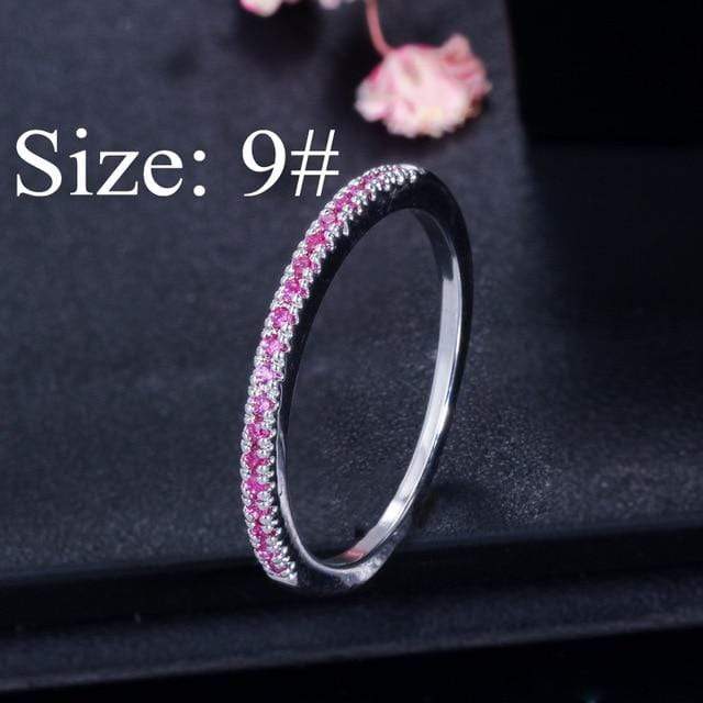 CWWZircons Stack Skinny Micro Pave CZ Fashion Women Engagement Wedding Bridal Party Cubic Zirconia Rings Sets Jewelry Gift R127 AExp