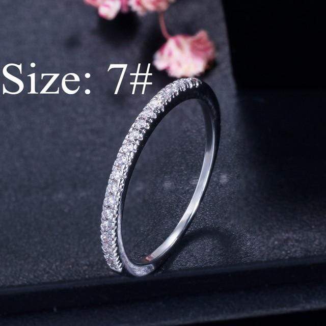 CWWZircons Stack Skinny Micro Pave CZ Fashion Women Engagement Wedding Bridal Party Cubic Zirconia Rings Sets Jewelry Gift R127 AExp