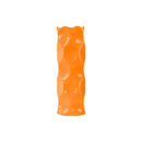 Cylindrical Ceramic Vase With Dimpled Sides, Large, Orange-Vases-Orange-Ceramic-Gloss Finish-JadeMoghul Inc.