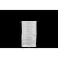 Cylindrical Ceramic Vase With Ribbed Pattern, Medium, White-Vases-White-Ceramic-JadeMoghul Inc.