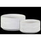 Cylindrical Shaped Ceramic Pot with Embossed Large Rectangular Strips, White,Set of 2-Home Accent-White-Ceramic-JadeMoghul Inc.