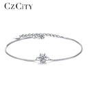 CZCITY 925 Sterling Silver Bracelet for Women Genuine 925 Silver Six Claws Classic Zircon Chain Bracelets Party Jewelry Gift--JadeMoghul Inc.