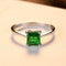 CZCITY Emerald Simple Female Zircon Stone Finger Ring 925 Sterling Silver Women Jewelry Prom Wedding Engagement Rings Brand Gift-8-Green-JadeMoghul Inc.