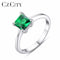 CZCITY Emerald Simple Female Zircon Stone Finger Ring 925 Sterling Silver Women Jewelry Prom Wedding Engagement Rings Brand Gift-8-Green-JadeMoghul Inc.