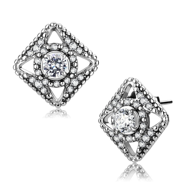 Cute Earrings DA072 Stainless Steel Earrings with AAA Grade CZ