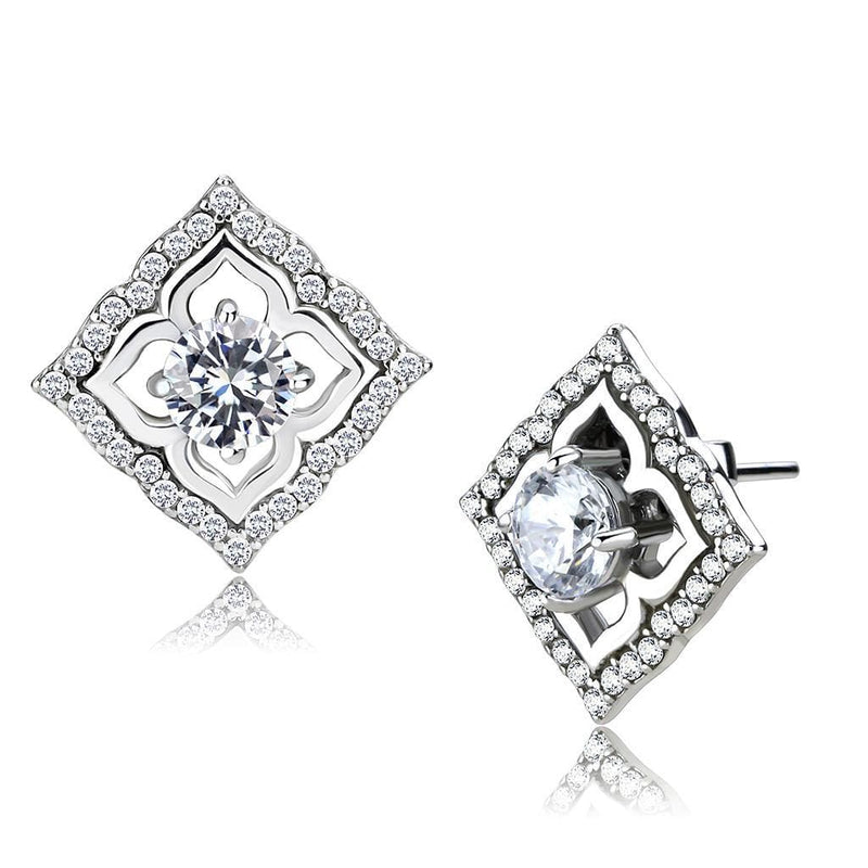 Cute Earrings DA073 Stainless Steel Earrings with AAA Grade CZ