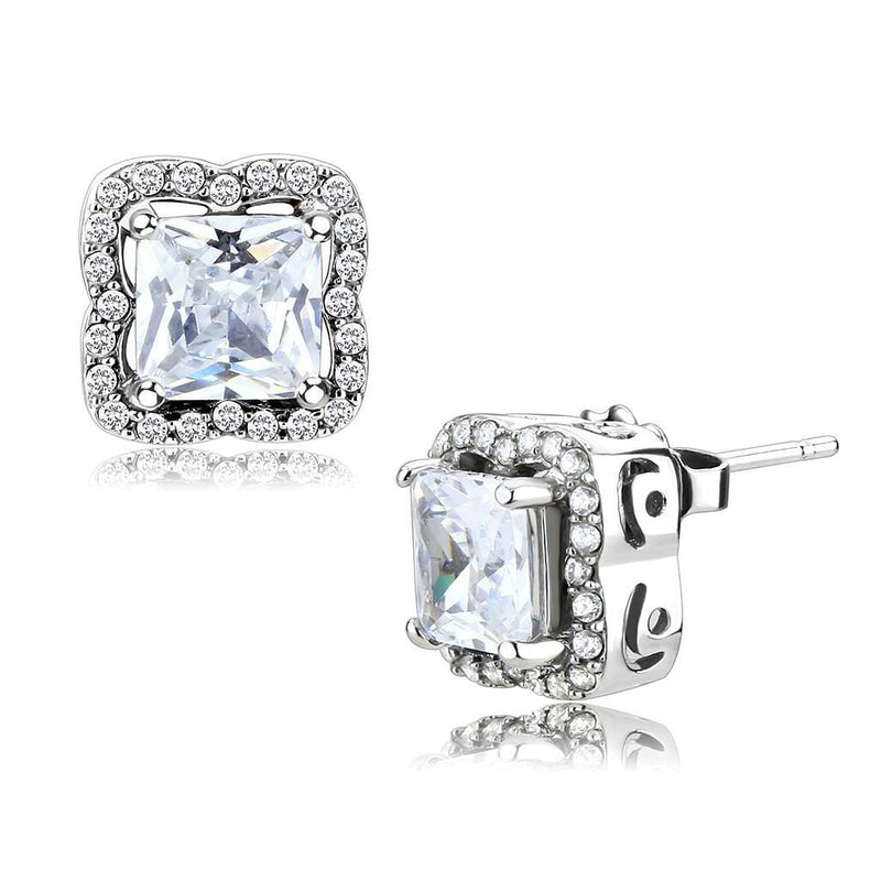 Cute Earrings DA081 Stainless Steel Earrings with AAA Grade CZ