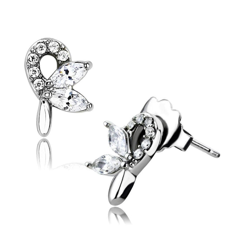 Cute Earrings DA087 Stainless Steel Earrings with AAA Grade CZ