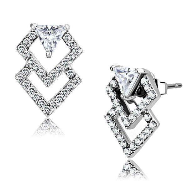 Cute Earrings DA198 Stainless Steel Earrings with AAA Grade CZ