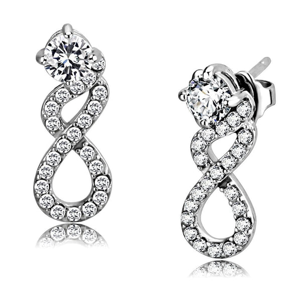 BridalEarrings DA203 Stainless Steel Earrings with AAA Grade CZ