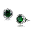 BridalEarrings DA211 Stainless Steel Earrings with Synthetic in Emerald