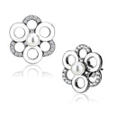 BridalEarrings DA214 Stainless Steel Earrings with Synthetic in White