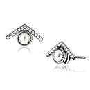 BridalEarrings DA216 Stainless Steel Earrings with Synthetic in White