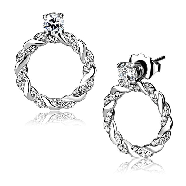 BridalEarrings DA217 Stainless Steel Earrings with AAA Grade CZ