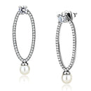 BridalEarrings DA223 Stainless Steel Earrings with Synthetic in White