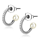 BridalEarrings DA224 Stainless Steel Earrings with Synthetic in White