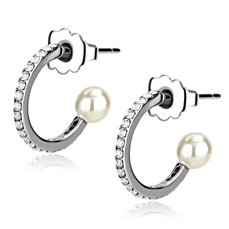 BridalEarrings DA224 Stainless Steel Earrings with Synthetic in White