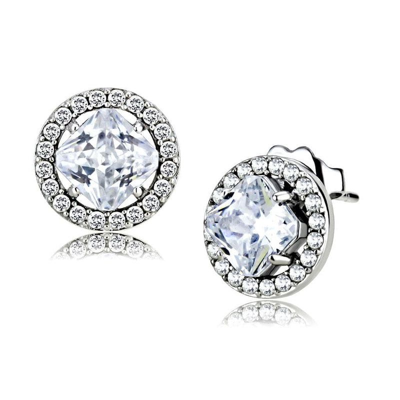 BridalEarrings DA295 Stainless Steel Earrings with AAA Grade CZ