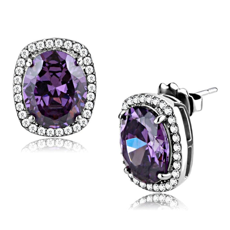 BridalEarrings DA298 Stainless Steel Earrings with AAA Grade CZ