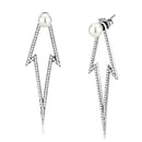 BridalEarrings DA299 Stainless Steel Earrings with Synthetic in White