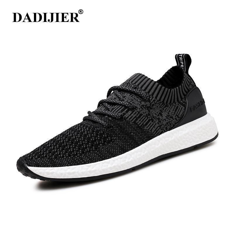 DADIJIER New Men Shoes Lace up Fashion brand Mesh Spring Summer shoes Flats Solid Men Sneakers Casual shoes man ST175-black-7-JadeMoghul Inc.