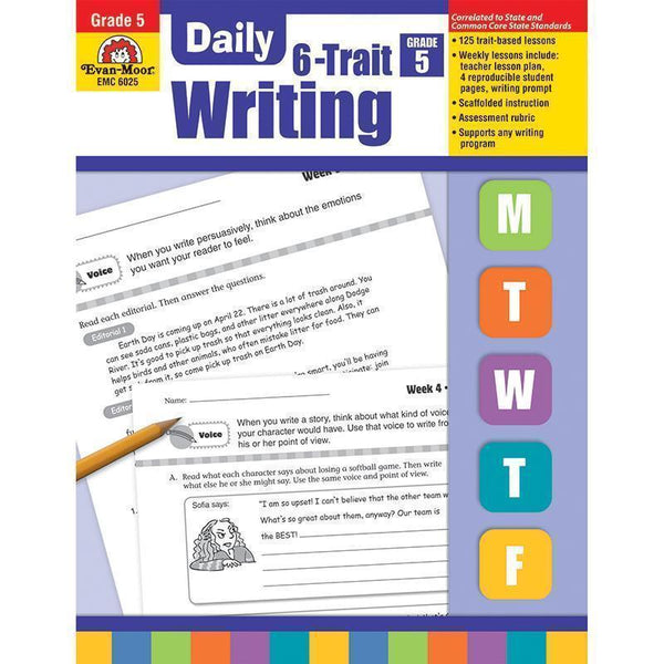 DAILY 6 TRAIT WRITING GR 5-Learning Materials-JadeMoghul Inc.