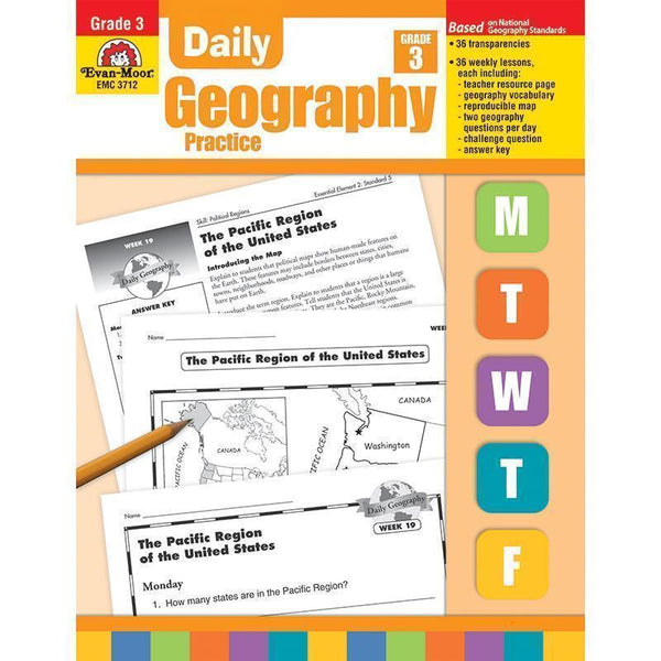 DAILY GEOGRAPHY PRACTICE GR 3-Learning Materials-JadeMoghul Inc.