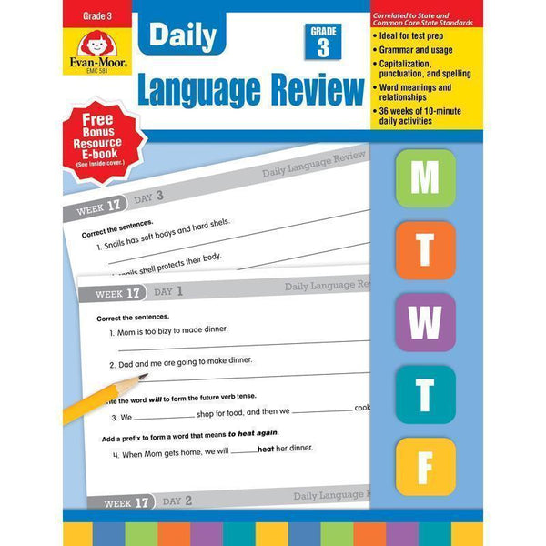 DAILY LANGUAGE REVIEW GR 3-Learning Materials-JadeMoghul Inc.
