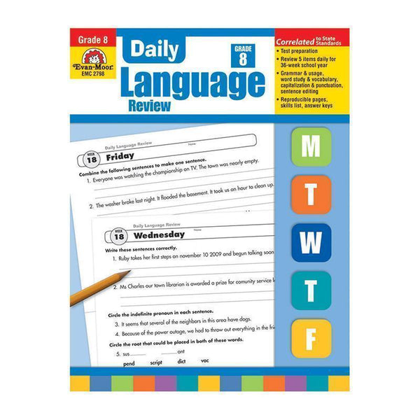 DAILY LANGUAGE REVIEW GR 8-Learning Materials-JadeMoghul Inc.