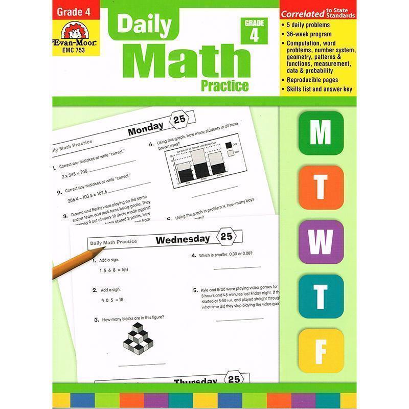 DAILY MATH PRACTICE GR 4-Learning Materials-JadeMoghul Inc.