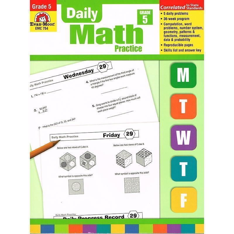 DAILY MATH PRACTICE GR 5-Learning Materials-JadeMoghul Inc.