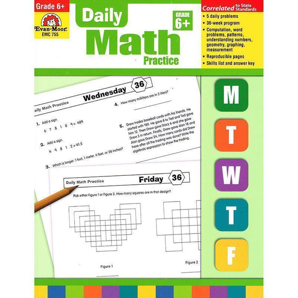 DAILY MATH PRACTICE GR 6-Learning Materials-JadeMoghul Inc.