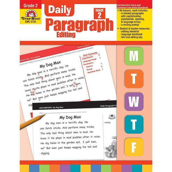 DAILY PARAGRAPH EDITING GR 2-Learning Materials-JadeMoghul Inc.