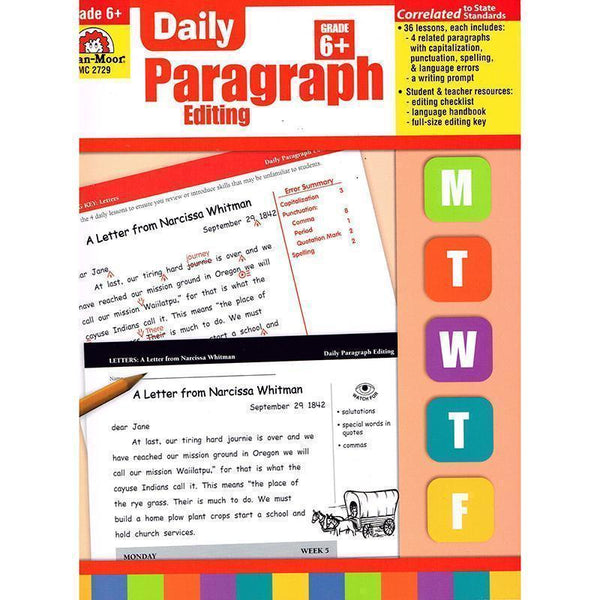 DAILY PARAGRAPH EDITING GR 6-Learning Materials-JadeMoghul Inc.