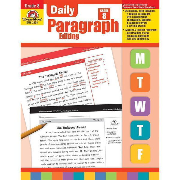 DAILY PARAGRAPH EDITING GR 8-Learning Materials-JadeMoghul Inc.