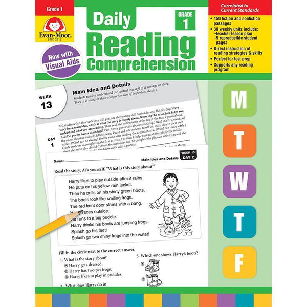 DAILY READING COMPREHENSION GR 1-Learning Materials-JadeMoghul Inc.