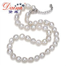 Daimi Genuine Baroque Pearl Necklace, Trendy Necklace For Woman, New Bijouterie Fine Jewelry 9-10 mm, Choker Necklace-White-JadeMoghul Inc.