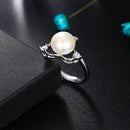 Dainashi 2017 Hot Selling 925 Sterling Silver Ring For Women love Ring 9-10 mm Genuine Freshwater Pearl Jewelry High Quality-Resizable-white-JadeMoghul Inc.